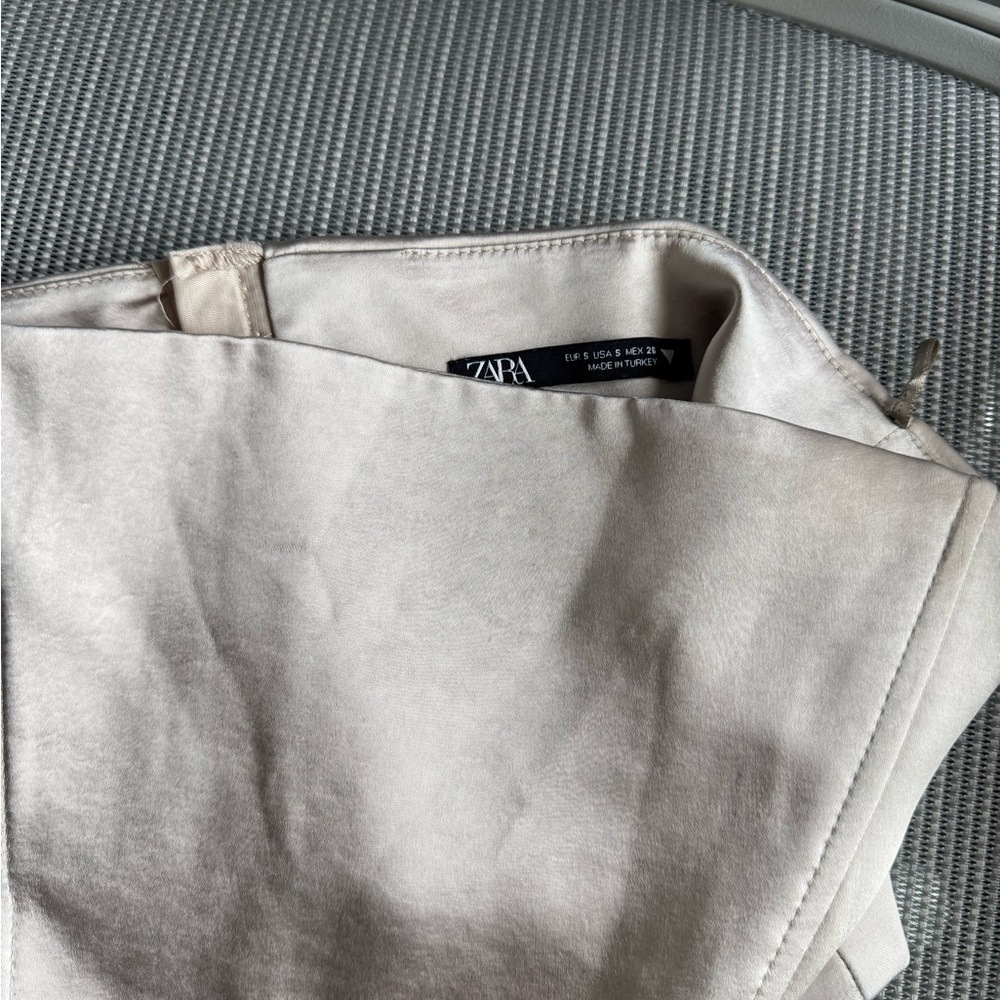 Zara tube top. Worn twice! Beautiful shimmer silver/beige color Size Small